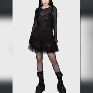 Killstar Black Layered Tulle Mini Skirt